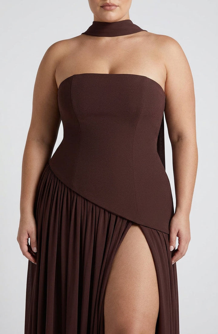 Carys Maxi Kjole - Plomme Brun