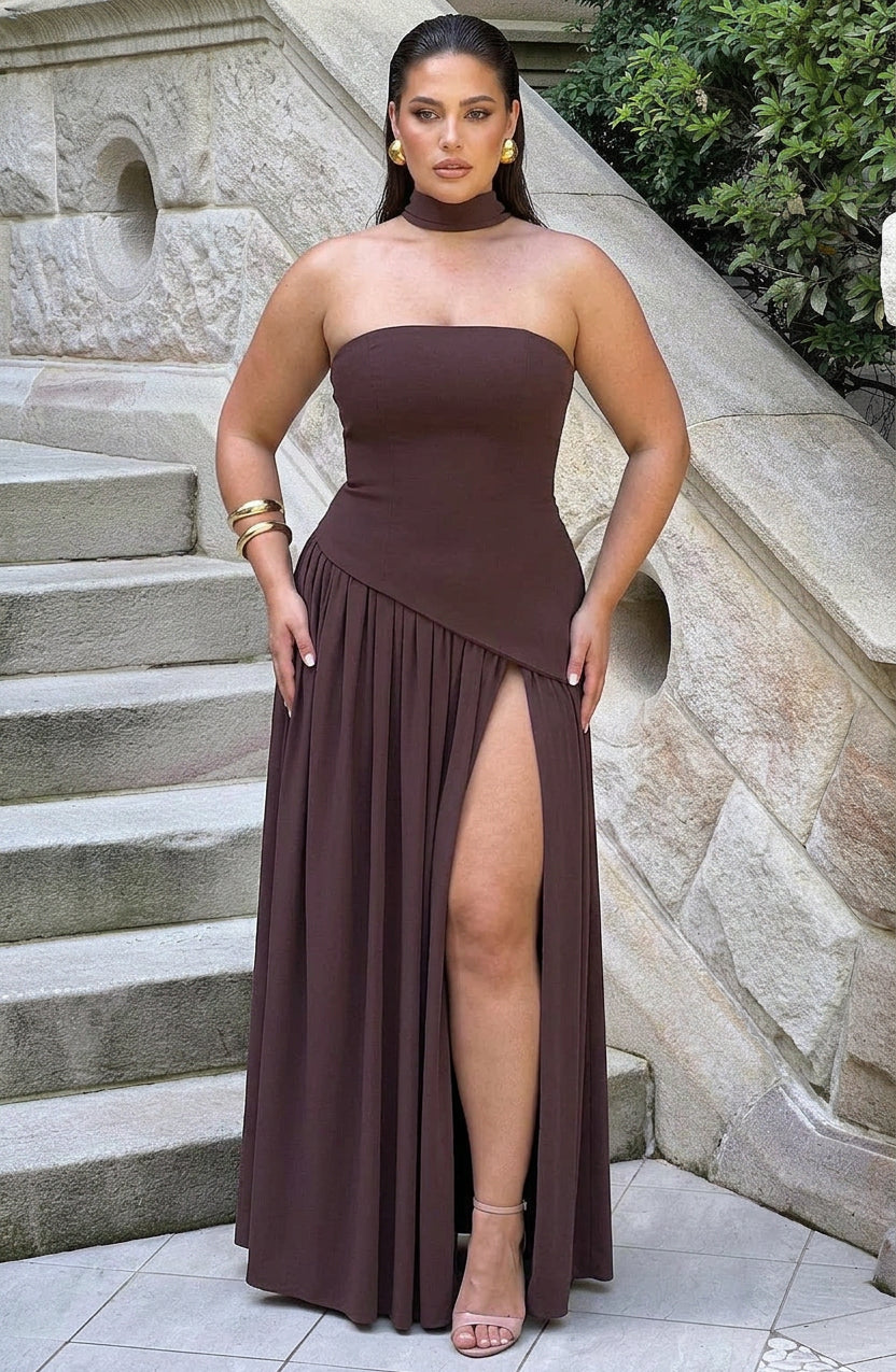 Carys Maxi Kjole - Plomme Brun