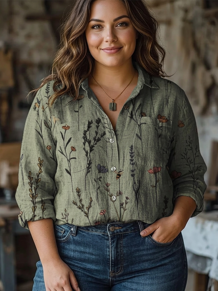 Mei | Vintage Print Casual Langermet