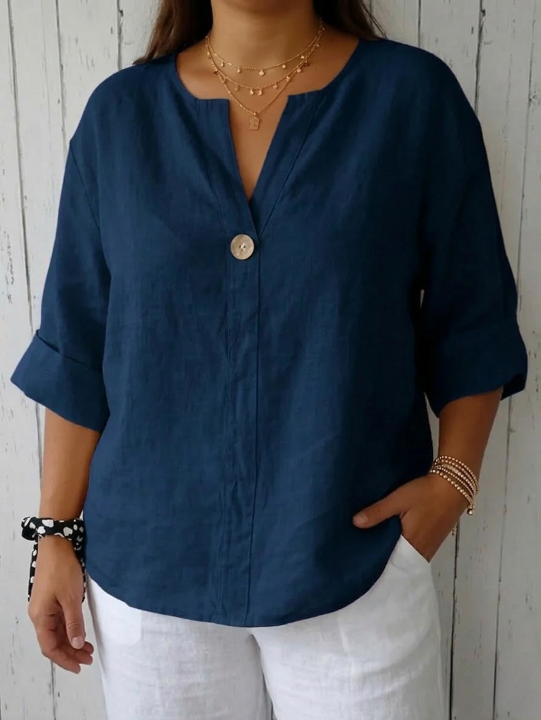 Lucienne - Uformell V-hals Bluse