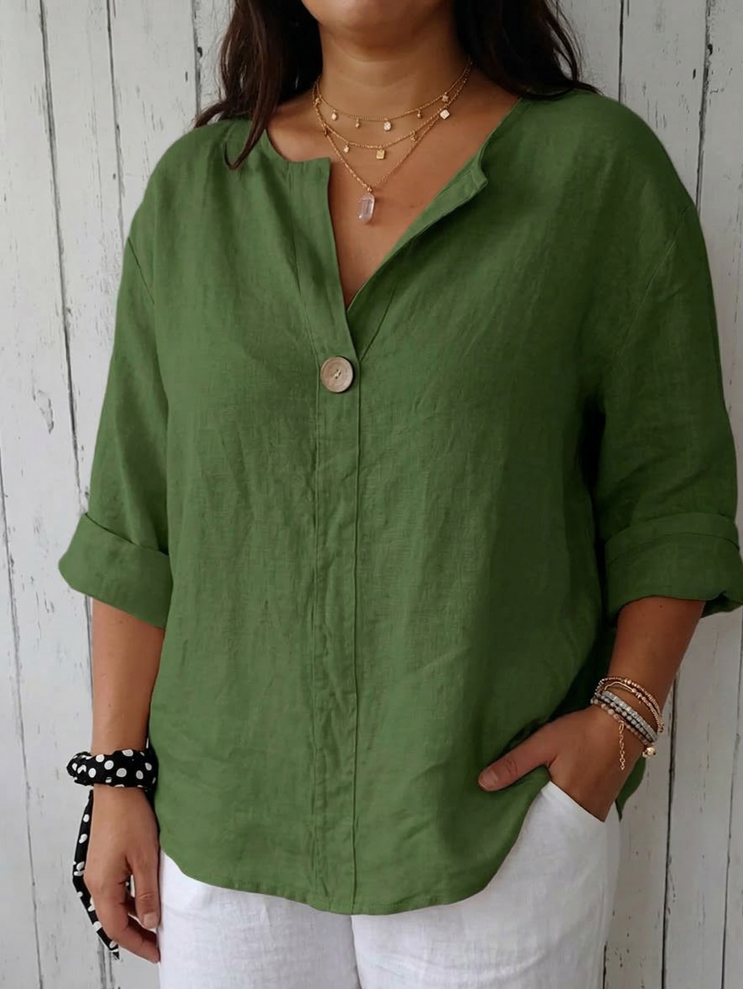Lucienne - Uformell V-hals Bluse