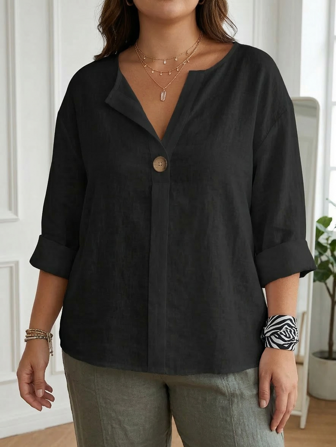 Lucienne - Uformell V-hals Bluse