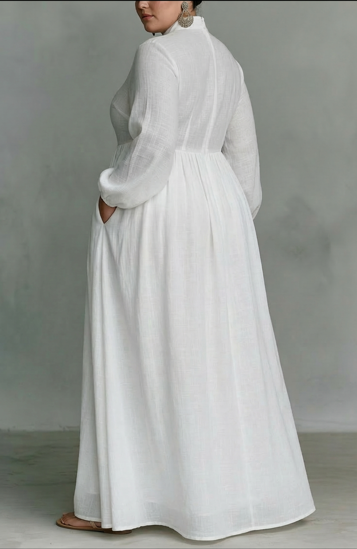 Cordelia | Flytende Knappefront Maxi Kjole