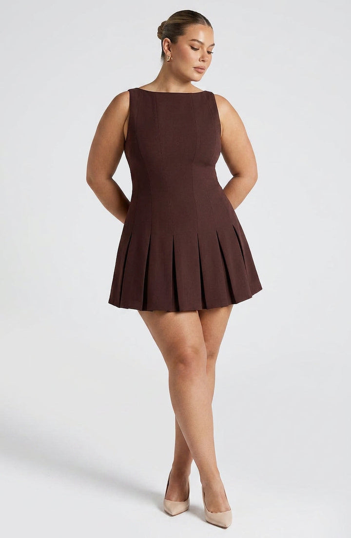 Romy Mini Kjole - Plommebrun