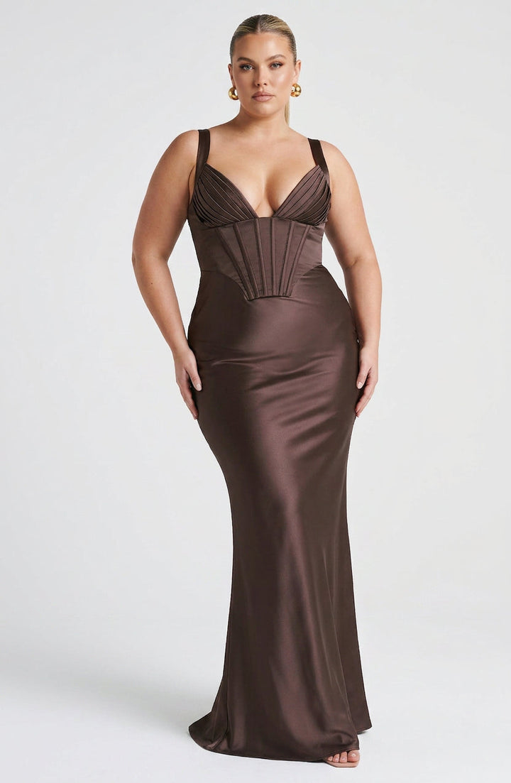 Briar Maxi Kjole - Plommebrun