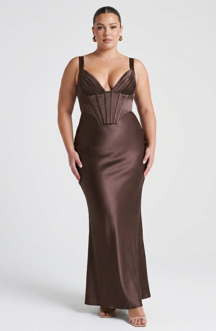 Briar Maxi Kjole - Plommebrun
