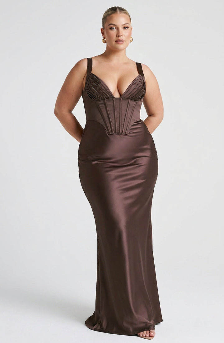 Briar Maxi Kjole - Plommebrun