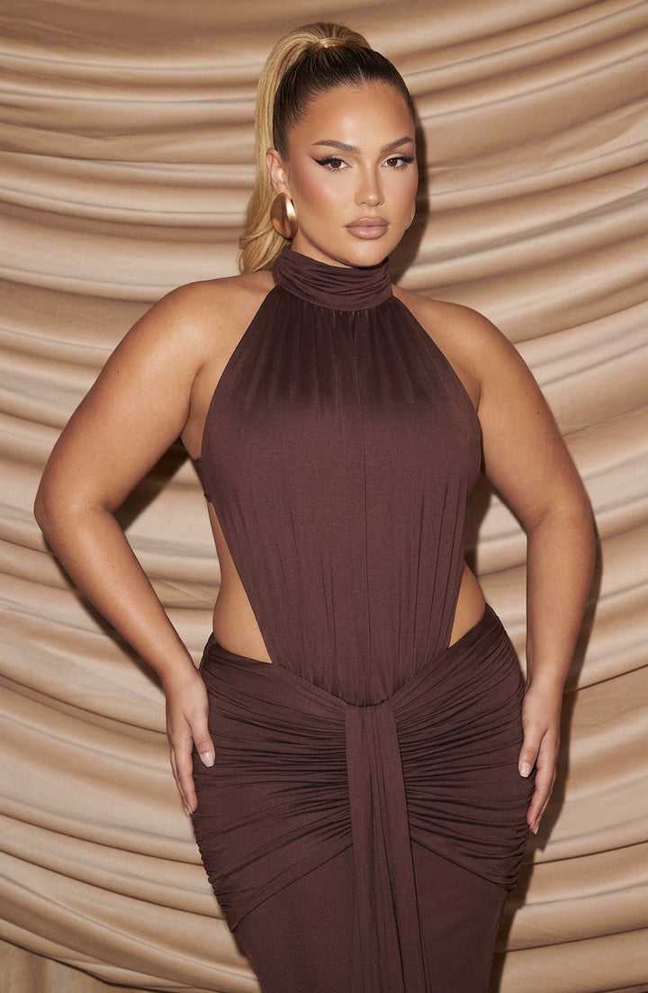 Mable Maxi Kjole - Plomme Brun