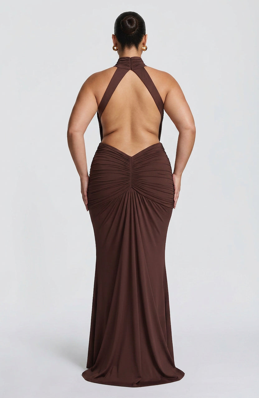 Mable Maxi Kjole - Plomme Brun