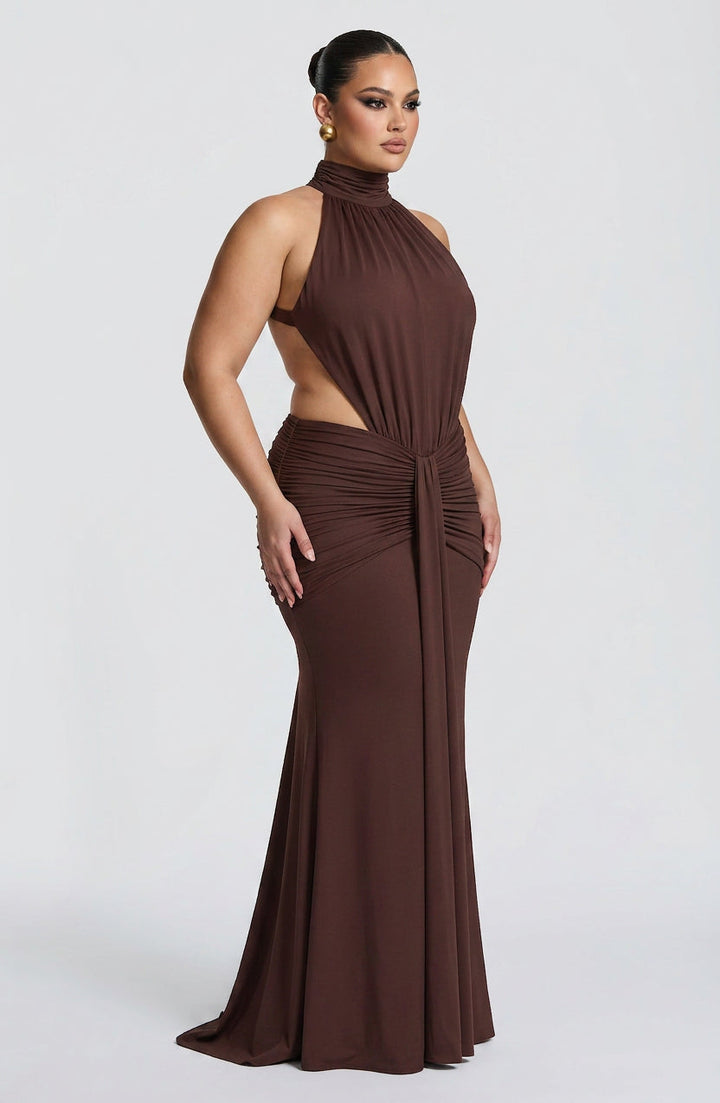 Mable Maxi Kjole - Plomme Brun