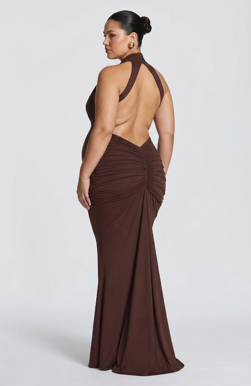 Mable Maxi Kjole - Plomme Brun