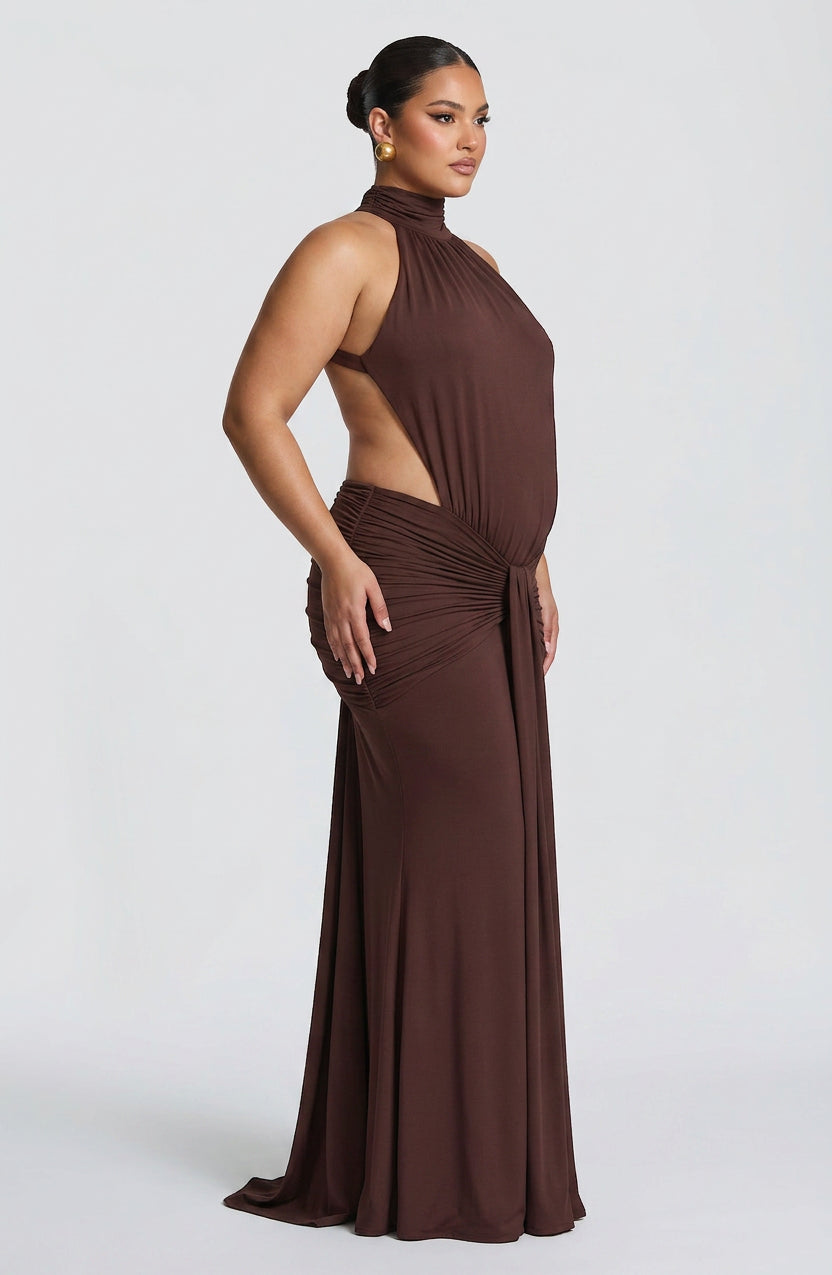 Mable Maxi Kjole - Plomme Brun