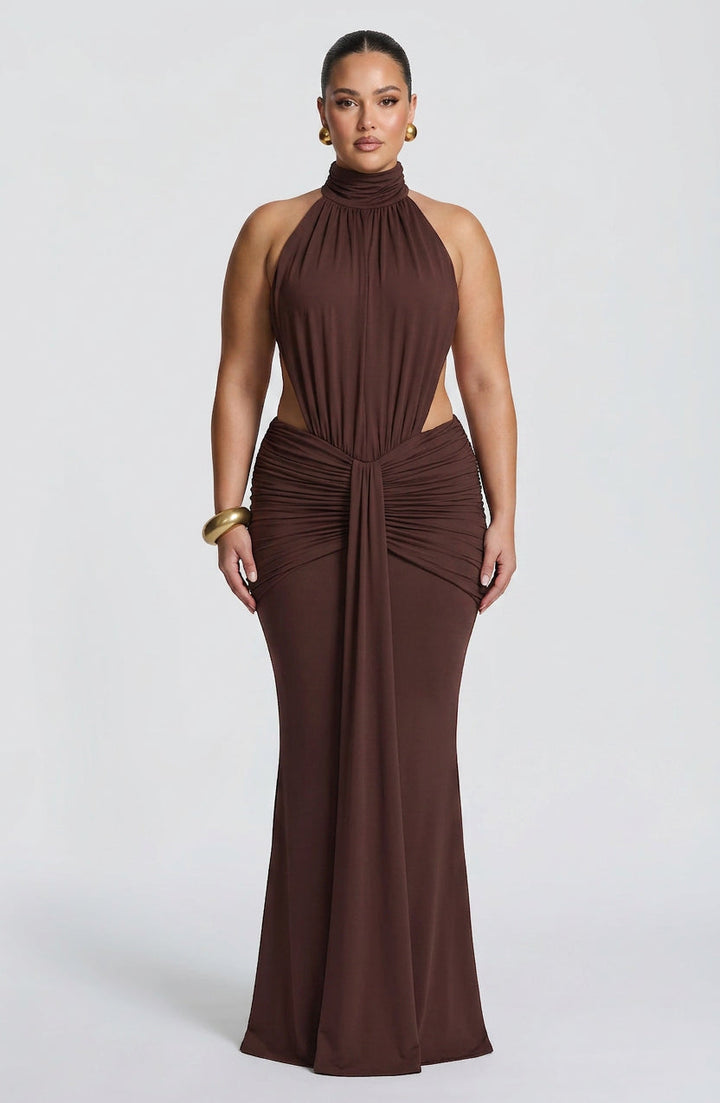 Mable Maxi Kjole - Plomme Brun