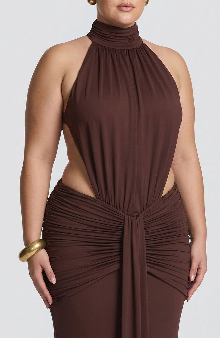 Mable Maxi Kjole - Plomme Brun