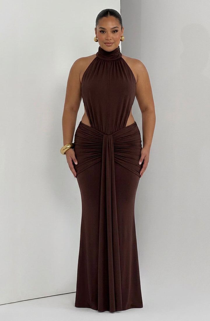 Mable Maxi Kjole - Plomme Brun