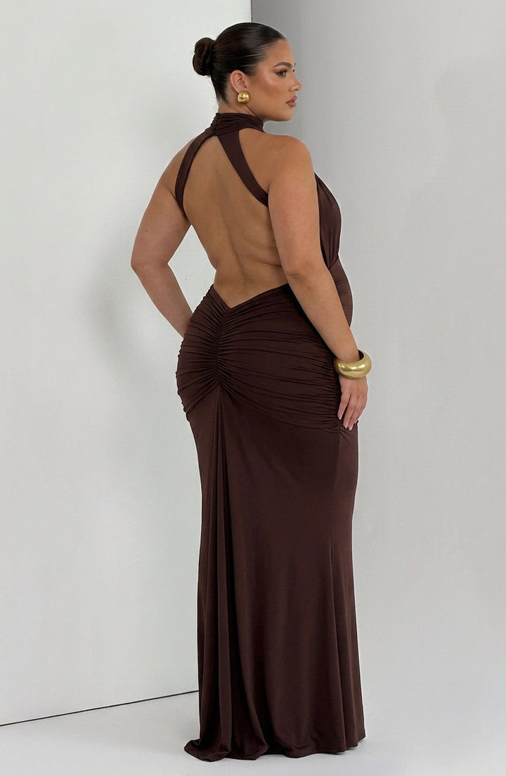 Mable Maxi Kjole - Plomme Brun