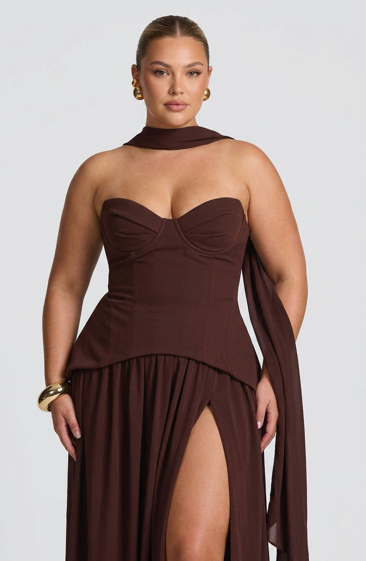 Opaline Maxi Kjole - Plomme Brun