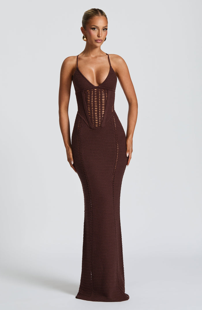 Monroe Maxi Kjole - Plommebrun