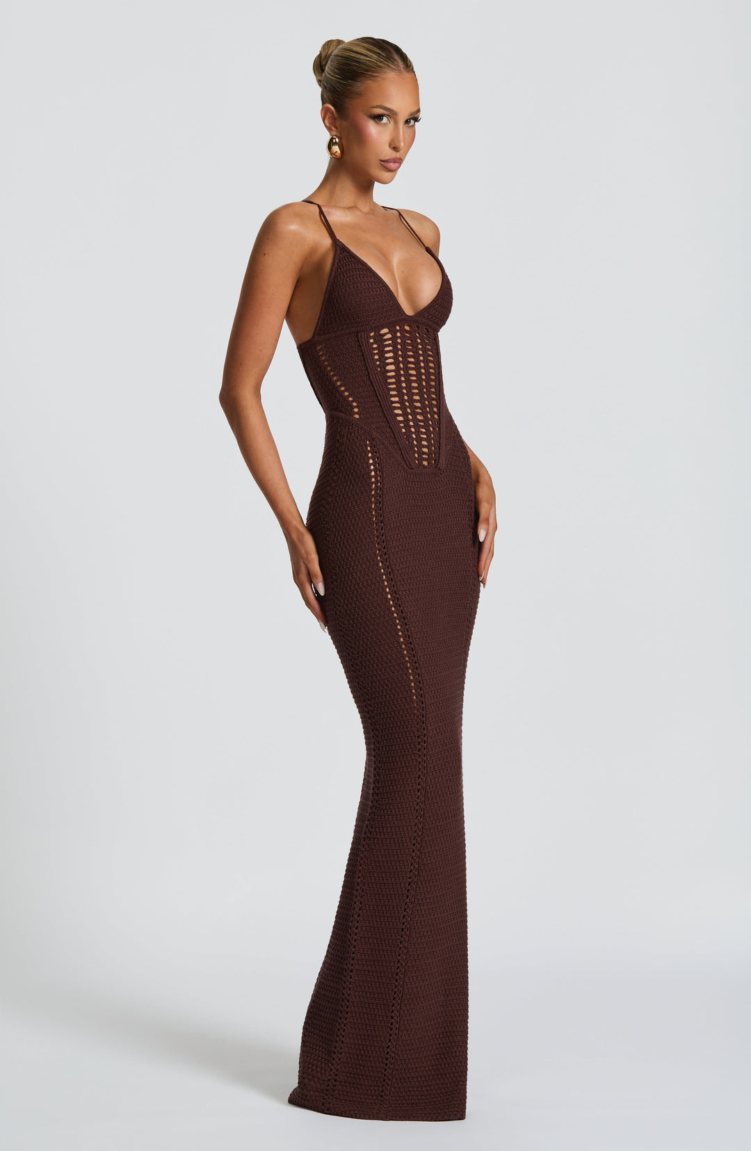 Monroe Maxi Kjole - Plommebrun